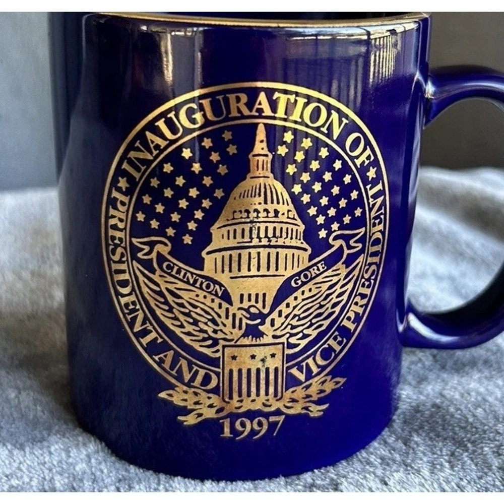 1997 Presidential Inauguration Of Clinton And Gore Blue‎ Ceramic Coffee Mug